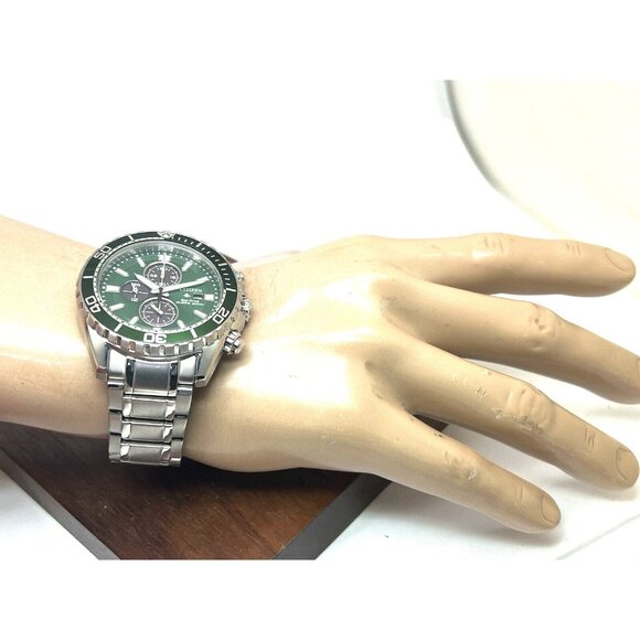 Citizen Men's Watch CA0820-50X Promaster Eco-Drive Green Dial Chronograph 44mm - Picture 5 of 15